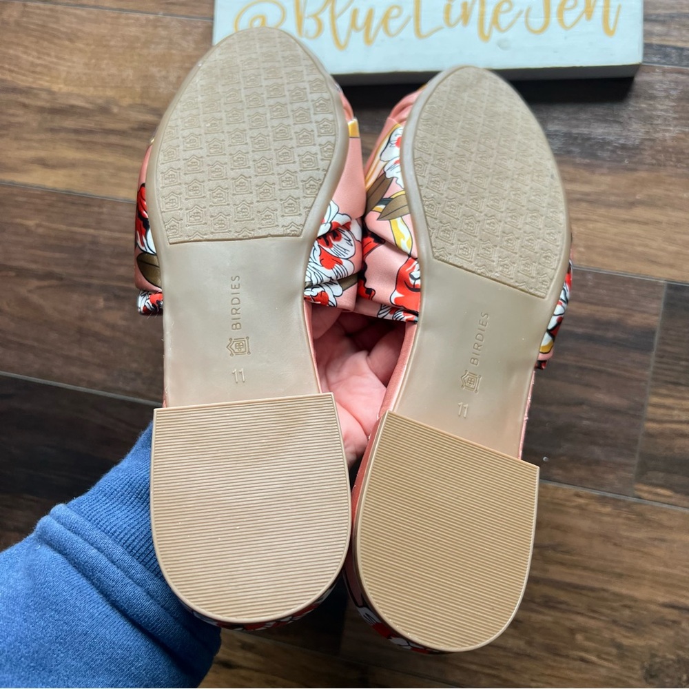 Birdies Songbird Peach Floral Mules NWOT - Picture 2 of 4